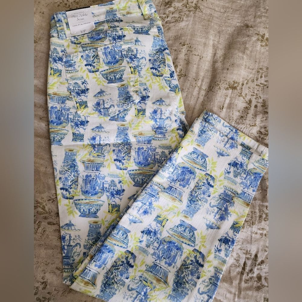 NWT Mahjong Fashion Chinoiserie Cotton/Spandex Blend Size 10P Slim Ankle Jeans
